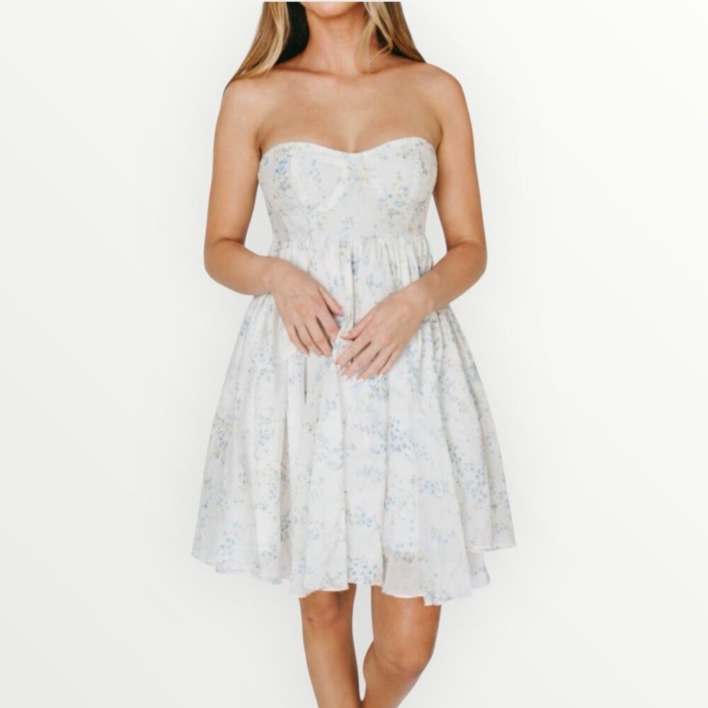 Worth Collective Kennedy Floral Dress in Blue